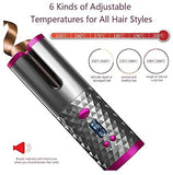Cordless Hair Curler Automatic Curling Iron Ceramic Barrel Rechargeable