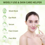Jade Roller for Face pack of 3 Real Jade Natural Anti-Aging Face Roller for Eye Puffiness Treatment, Skin Tightening, Rejuvenate Face & Neck, Remove Wrinkles.