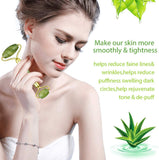Jade Roller for Face pack of 3 Real Jade Natural Anti-Aging Face Roller for Eye Puffiness Treatment, Skin Tightening, Rejuvenate Face & Neck, Remove Wrinkles.