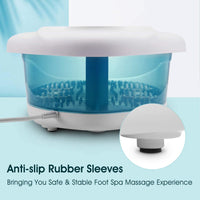 MaxKare Foot Spa Bath Bucket Massager with Heat Bubble Vibration 3 in 1 Function, 4 Massaging Rollers Pedicure Soak Stress Relief Help Sleep Home Use