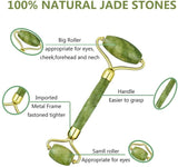 Jade Roller for Face pack of 3 Real Jade Natural Anti-Aging Face Roller for Eye Puffiness Treatment, Skin Tightening, Rejuvenate Face & Neck, Remove Wrinkles.