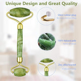 Jade Roller for Face pack of 3 Real Jade Natural Anti-Aging Face Roller for Eye Puffiness Treatment, Skin Tightening, Rejuvenate Face & Neck, Remove Wrinkles.