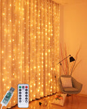 Indoor/Outdoor LED Waterproof USB Fairy Bedroom Curtain Lighting 300 LED Remote