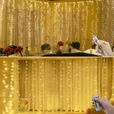 Indoor/Outdoor LED Waterproof USB Fairy Bedroom Curtain Lighting 300 LED Remote