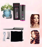 Cordless Hair Curler Automatic Curling Iron Ceramic Barrel Rechargeable