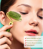 Jade Roller for Face pack of 3 Real Jade Natural Anti-Aging Face Roller for Eye Puffiness Treatment, Skin Tightening, Rejuvenate Face & Neck, Remove Wrinkles.