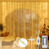 Indoor/Outdoor LED Waterproof USB Fairy Bedroom Curtain Lighting 300 LED Remote