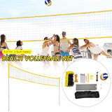 Professional Volleyball/Badminton Net Set Aluminum Pole Regulation Size Net Easy Setup