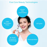 RF Radio Frequency LED Photon Facial Mesotherapy Electroporation Face Lifting Tighten Wrinkle Removal Skin Care Face Massager