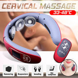 Smart Electric Neck and Back Pulse Massager Wireless Heat Cervical Vertebra Relax Pain Relief Kneading Shoulder Massage Machine