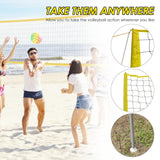 Professional Volleyball/Badminton Net Set Aluminum Pole Regulation Size Net Easy Setup