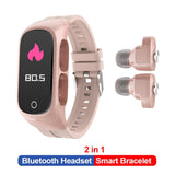 Wireless Bluetooth Headset Smart Watch With Earbuds Blood Pressure Heat Rate Monitoring