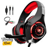 Beexcellent Stereo Gaming Headset Deep Bass Headphone with Mic LED Light for PS4 Phone PC Laptop Gamer.