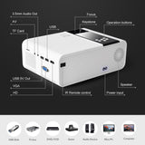 HD Mini Projector TD90 Native 1280 x 720P LED Android WiFi Projector Video Home Cinema 3D Smart Movie Game Projector