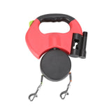Dual Head Pet Leash Automatic Retractable 360 Degree Traction Rope Self Sealing Nylon Universal Dog Walking Chain