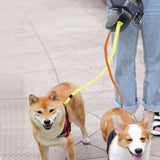 Dual Head Pet Leash Automatic Retractable 360 Degree Traction Rope Self Sealing Nylon Universal Dog Walking Chain