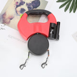 Dual Head Pet Leash Automatic Retractable 360 Degree Traction Rope Self Sealing Nylon Universal Dog Walking Chain
