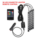 Car TV Home 48 LED Ambient Lamp Music Sync Atmosphere Interior Decorative Lights Remote Car Foot Light