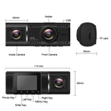 Infinity Front and Inside Dual Car Dash Cam Full HD 1080P Video Recorder Parking Monitor 24 hours