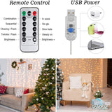 Indoor/Outdoor LED Waterproof USB Fairy Bedroom Curtain Lighting 300 LED Remote