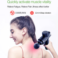 Massage Gun Cordless Percussion Massager Quiet Powerful 6 Massage Heads Provides Full Body Relief for Muscle Ache Pain Tension