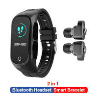 Wireless Bluetooth Headset Smart Watch With Earbuds Blood Pressure Heat Rate Monitoring