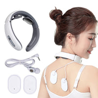 Electric Pulse Back and Neck Massager Far Infrared Heating Cervical Vertebra Treatment Pain Relief Tool Health Care Relaxation