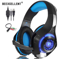 Beexcellent Stereo Gaming Headset Deep Bass Headphone with Mic LED Light for PS4 Phone PC Laptop Gamer.