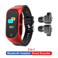 Wireless Bluetooth Headset Smart Watch With Earbuds Blood Pressure Heat Rate Monitoring
