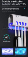 Toothbrush UV Light Sanitizer Toothbrush Holder Ultraviolet Sterilizer Automatic Toothpaste Dispenser Solar And USB Power(white)