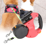 Dual Head Pet Leash Automatic Retractable 360 Degree Traction Rope Self Sealing Nylon Universal Dog Walking Chain
